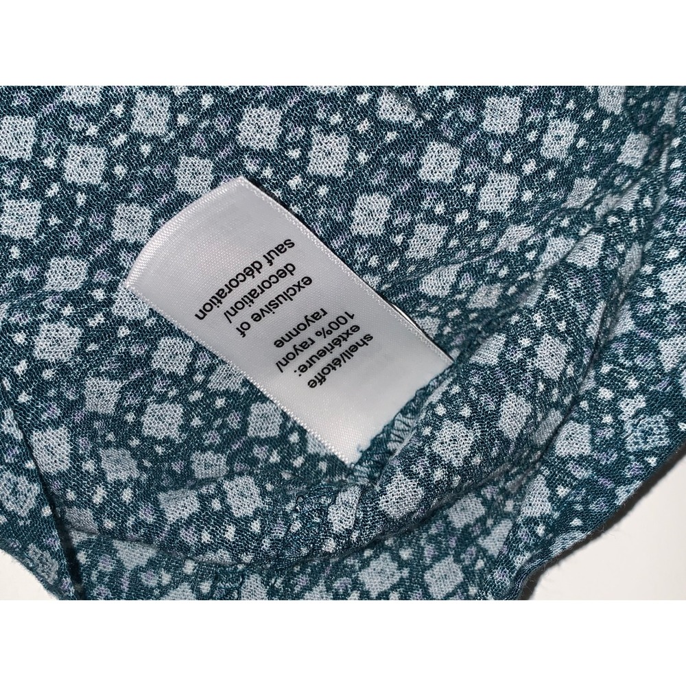 Maurices Womens XXL Teal Geometric Print Lace Detail Long Sleeve Blouse Top - Picture 8 of 10